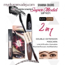 Chải mi Sivanna Colors Super Model 2in1 Double Extension Mascara HF901 - M362