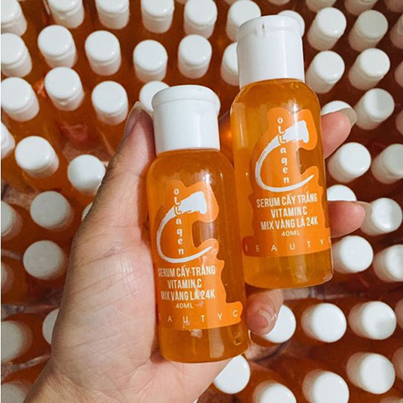 Serum cấy trắng Vitamin C Collagen - Kích siêu trắng vàng 24K - M616