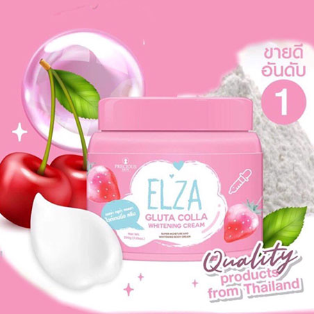 Kem duong the trang da toan than thai lan chinh hang elza gluta colla whitening cream 200ml