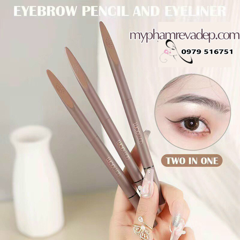 Ke mat ke da eyeliner mat nuoc eyebrow pencil wodwod 2in1